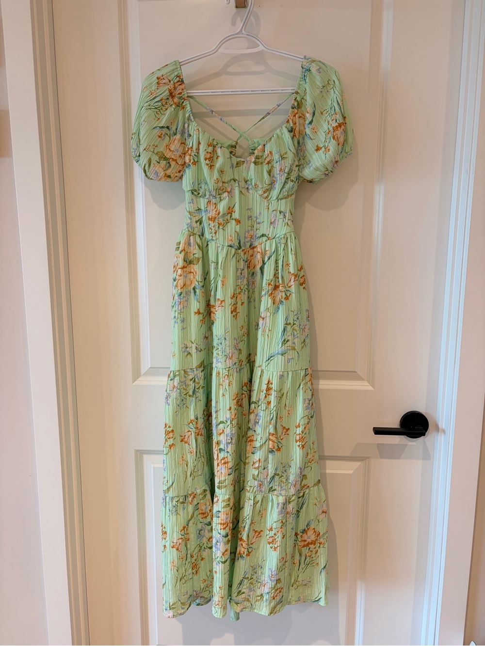 American Eagle Floral Open Back Corset Midi DRESS - Size XS